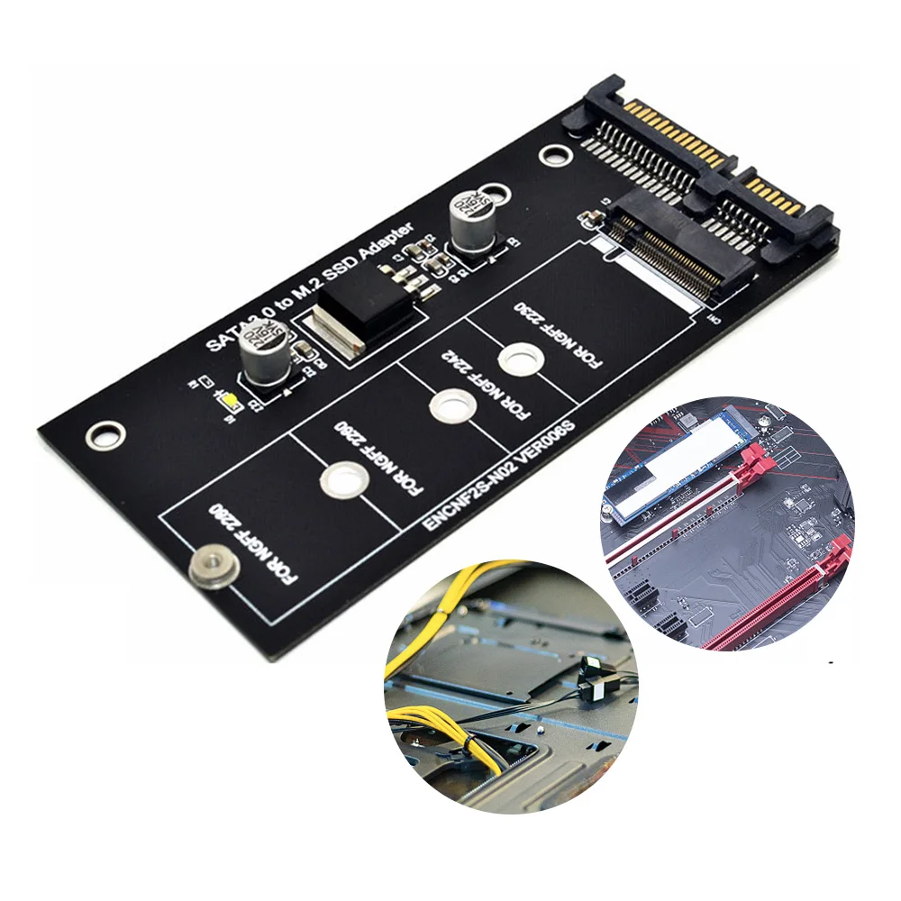 

6G NGFF SATA To M.2 Adapter SATA3 Raiser SSD M2 To SATA Expansion Card B Key To M Key Support 30/42/60/80mm