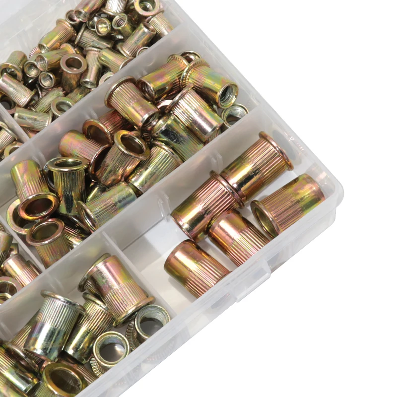 Набор гаек 300 100 шт. заклепки с резьбой оцинкованные многоразмерные втулки набор