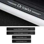 4 шт., защитные наклейки на пороги автомобиля Skoda Octavia 2 A7 A5 Fabia 3 Rapid Superb 3
