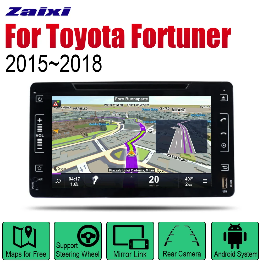 Для Toyota Fortuner 2015 2016 2017 2018 Android автомобильный DVD GPS навигатор плеер Bluetooth