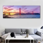 HD печати пейзаж живопись на холсте Сан-Франциско Золотые ворота мост на закате Wall Art без рамки для домашнего декора плаката