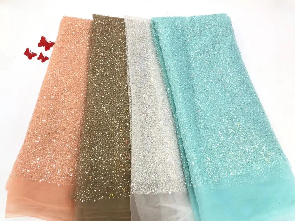 

Soso African Sequins Lace Fabric 2020 High Quality Lace French Net Embroidery Lace Fabric For Nigerian Wedding Party Dress
