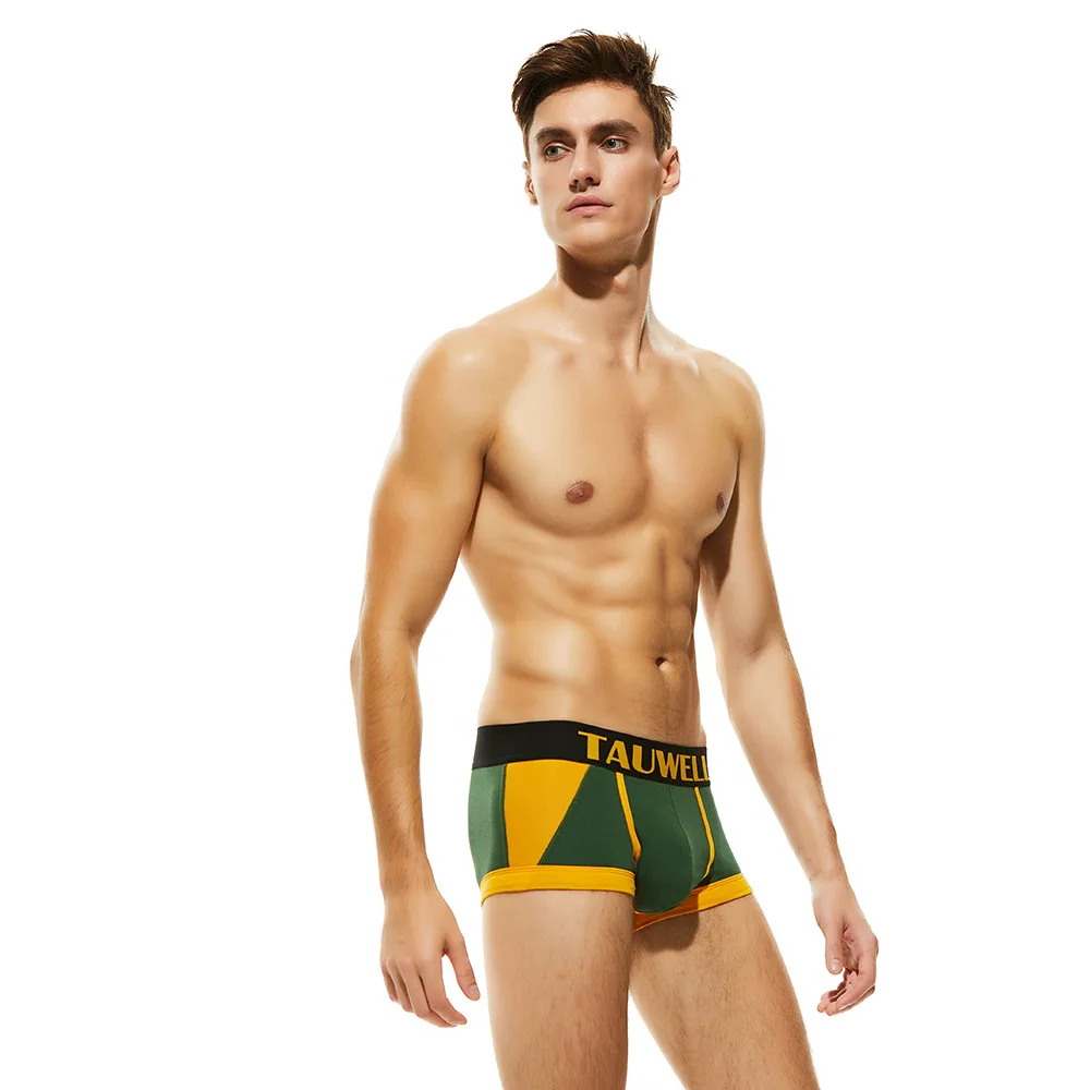 

men underwear Men sexy Stretch cotton Low waist sexy Fashion color matching boxer briefs men cotton boxers