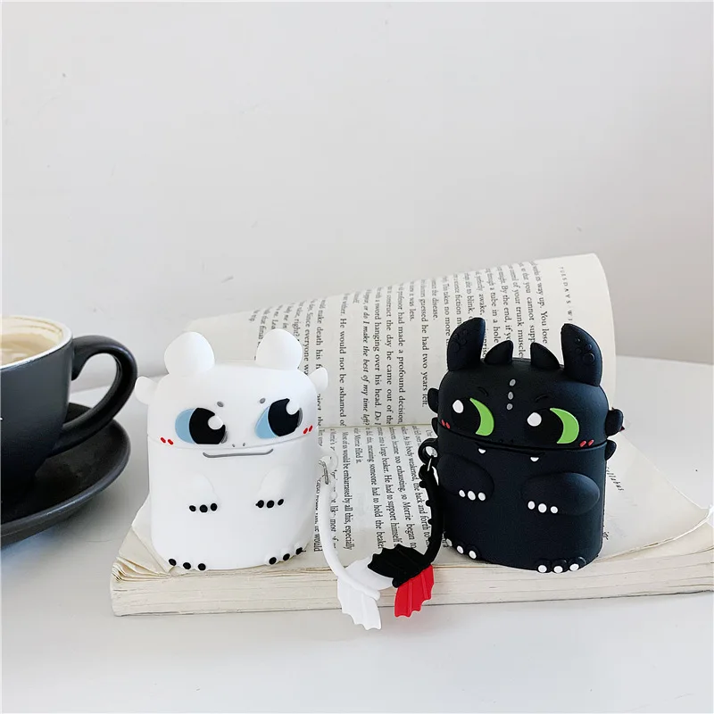 

Hot Stereoscopic Dragon Night Fury Cute Case for AirPods Silicone Bluetooth Earphone Case for Airpods 2 Cartoon Protective Cover