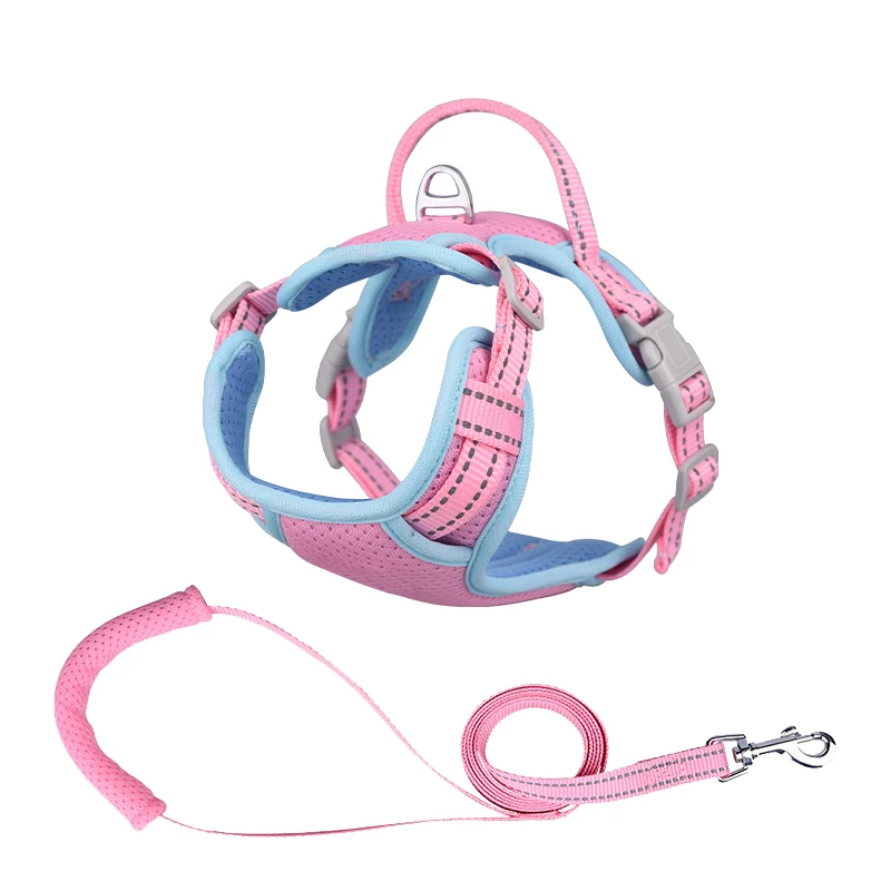 Прочная шлейка и поводок для собак среднего большого размера светоотражающие