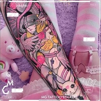 5 pieces pokmon japanese anime collection pet evolution aesthetic angel flower arm temporary tattoo sticker