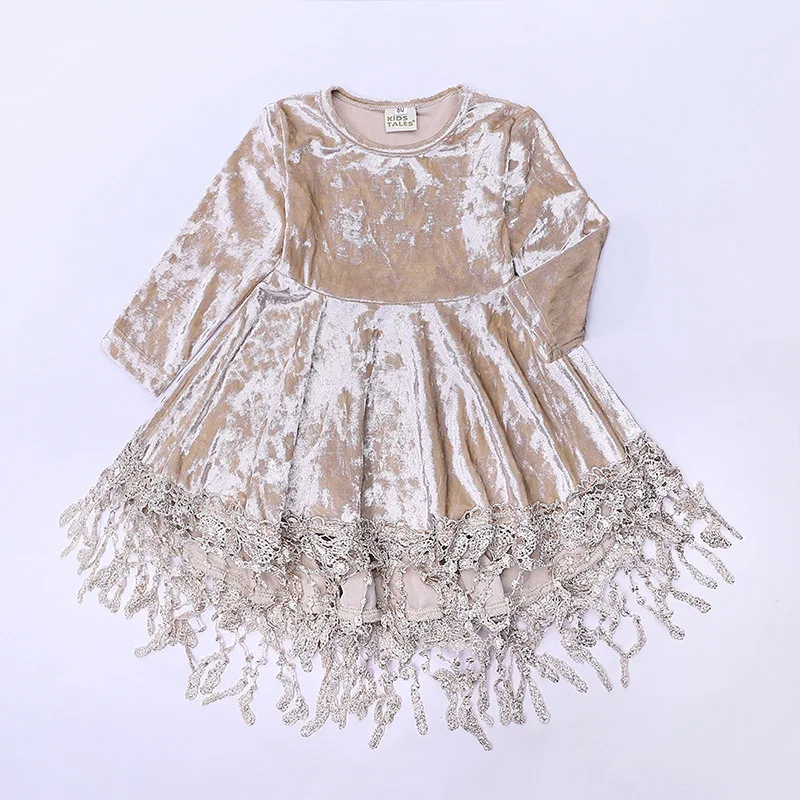 1-6 Toddler Infant Baby Girl's Solid Dresses Long Sleeve A Line Tassel Fashion Kids Little Girls Dress for Spring Autumn 2019 | Детская
