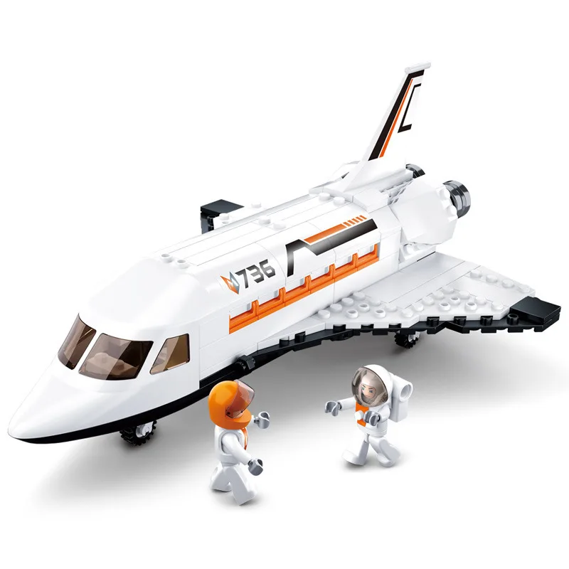 

Space Rocket Ship Satellite Shuttle Station Spaceport Sets Model Building Kits Bricks Technique DIY Base Toys For Children