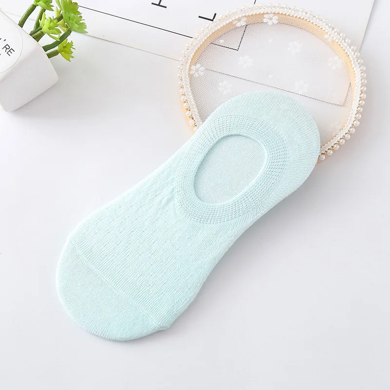 

10 Pairs Colors Cotton Women Socks Non Slip Invisible Boat Socks Summer Sweat Absorption Leisure Ladies Socks