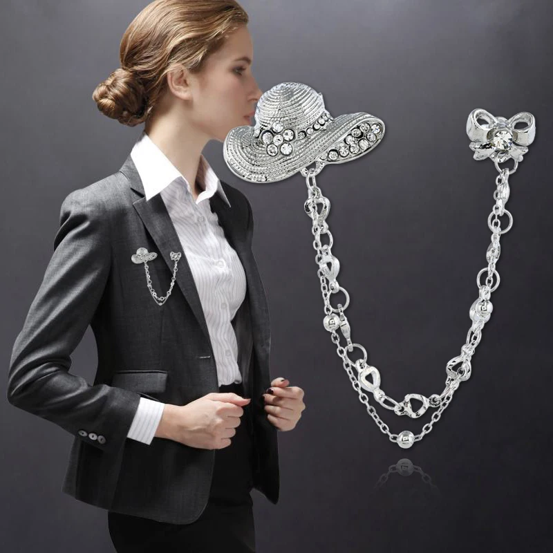 I-Remiel модная Корейская соломенная шляпа стразы брошь булавка женские ретро броши