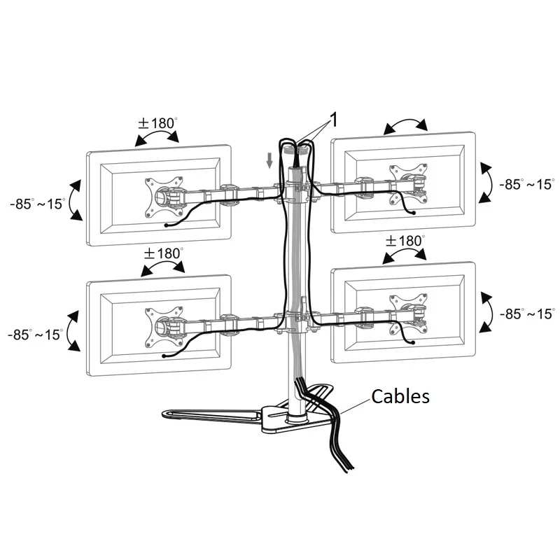 Настольный четырехъядерный монитор отдельно стоящее крепление четыре