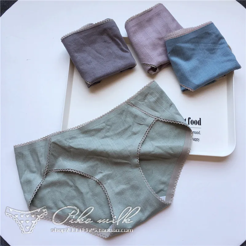 SP & CITY японские простые хлопковые трусики с кружевными краями сексуальное