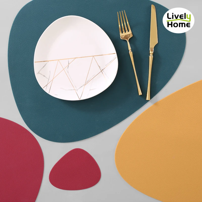 

Silicone Placemats Dining Table Place Mats Waterproof Leather Coaster Cup Mat Water Drop Kitchen Table Placemat
