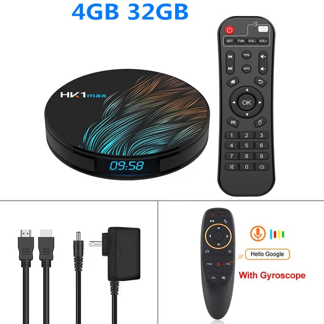 4GB32GB G10 voice HK1 MAX Мини Смарт ТВ приставка Android 9,0 2,4G/5G Wifi RK3318 четырехъядерный BT 4,0 приставка медиаплеер 4G 32G 64G Google плеер - Цвет: 4GB32GB G10 voice