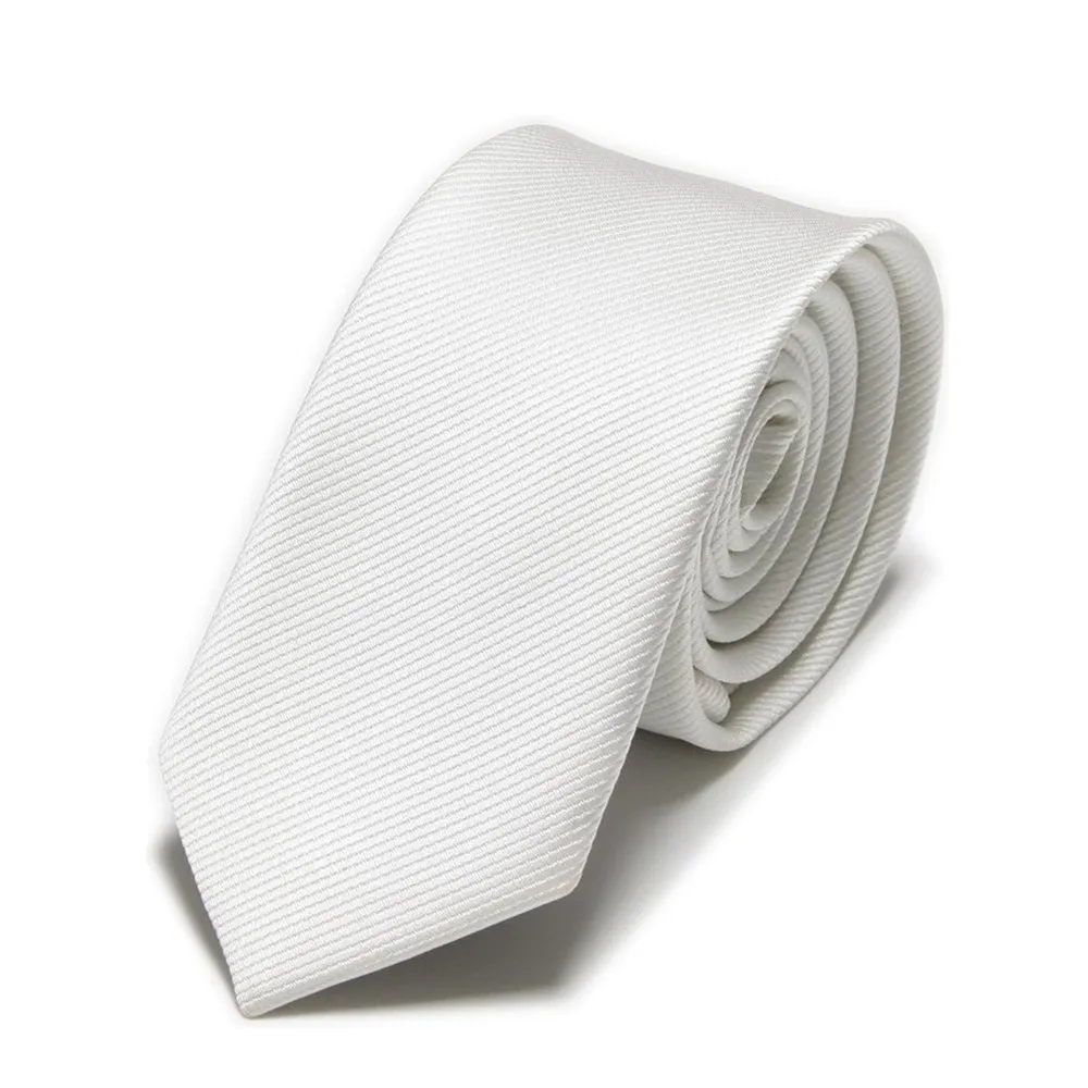 Белый Модные однотонные тонкие галстуки розовые шейные Узкие галстуки для мужчин 6 см Ширина галстука - Цвет: Белый