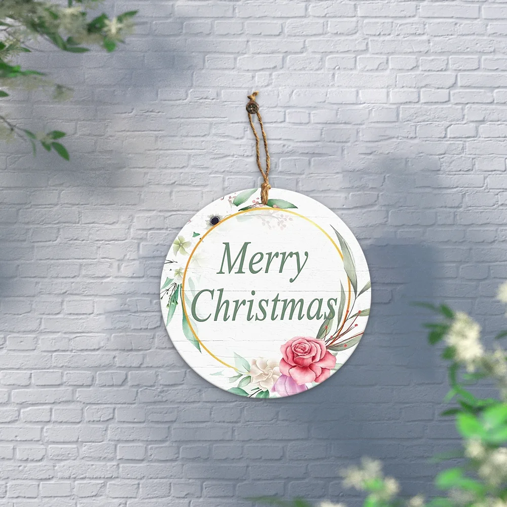 

Merry Christmas Wooden Round Signs Wood Plaque for Christmas Tree Ornament Xmas Tree Decoration New Years Gift
