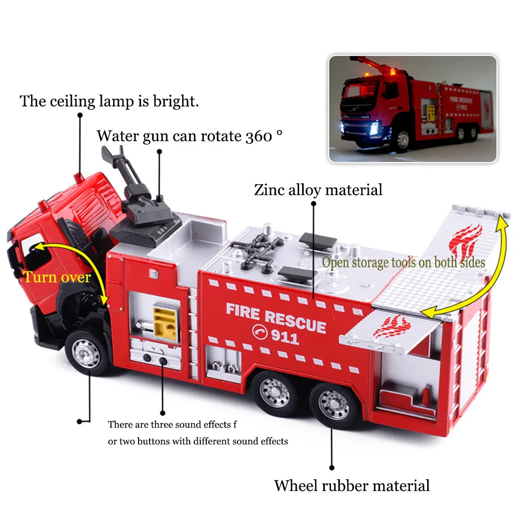 2020 toys for children Electric Fire Rescue Truck With a Ladder Toys Light and Music For Kids back to the future #L35 |