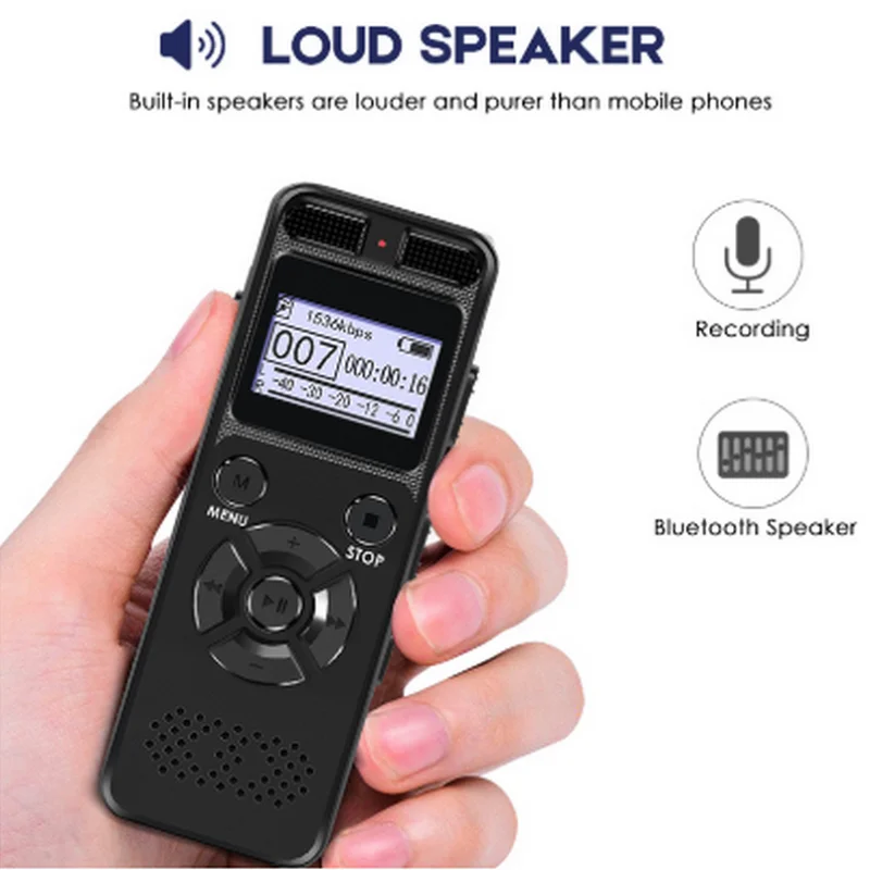 Цифровой диктофон Telele для звукозаписи MP3 светодиодный дисплей Голосовая
