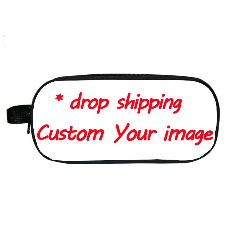 

Drop Shipping Customized Your Image Custom Pattern Pencil Case Children Boys Girls Students School Case Double Layer Pencil Bag