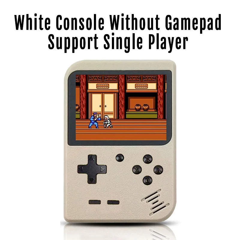 White Console Новая видеоигровая консоль, встроенные 400 ретро классические игры, 3,0 дюймовый экран, Мини Портативная консоль, карманный портативный игровой плеер - Color: White Console