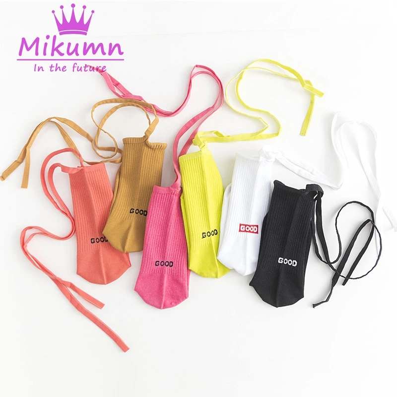 Носки женские х/б однотонные на шнуровке 6 цветов|Носки| |