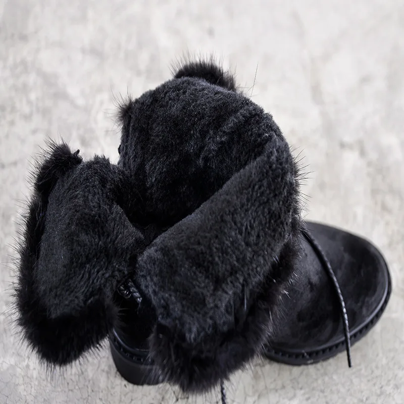 Fujin/зимние сапоги Женская зимняя обувь Толстый теплый плюш для холодной зимы