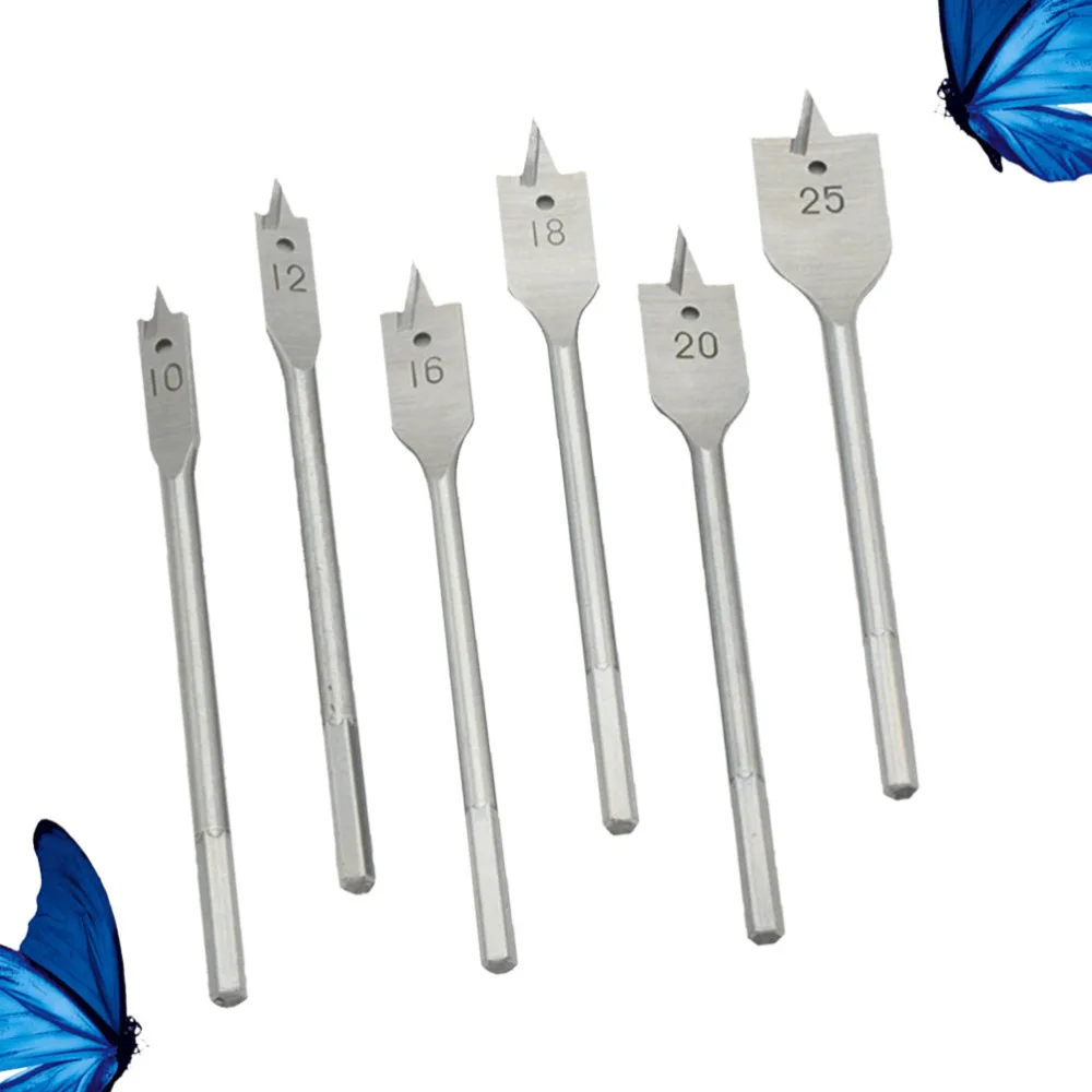 

1 Set 6pcs Woodworking Drill High Carbon Steel Hexagonal Handle Hole Opener Drilling Drill Bits Set (Silver)