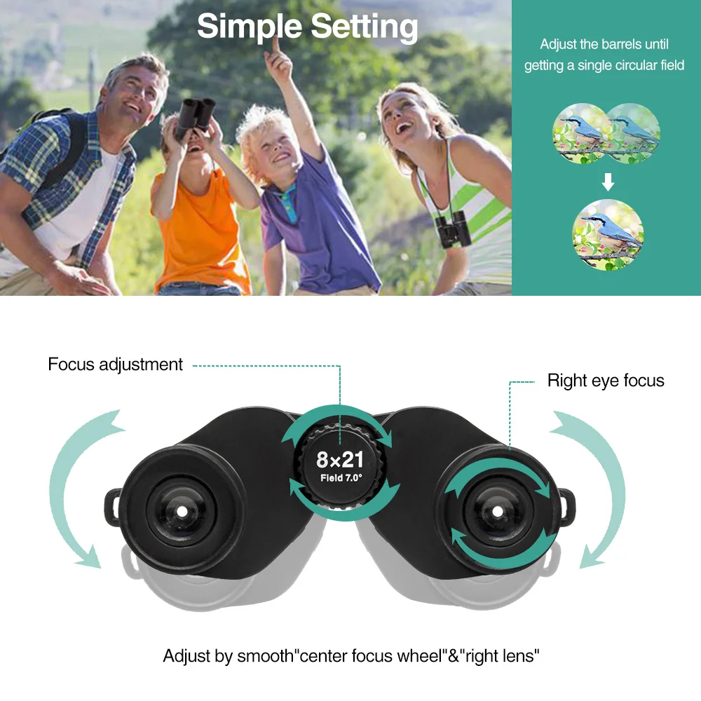 Мощный складной бинокль Hd дальность 1000 м для активного отдыха охоты спорта