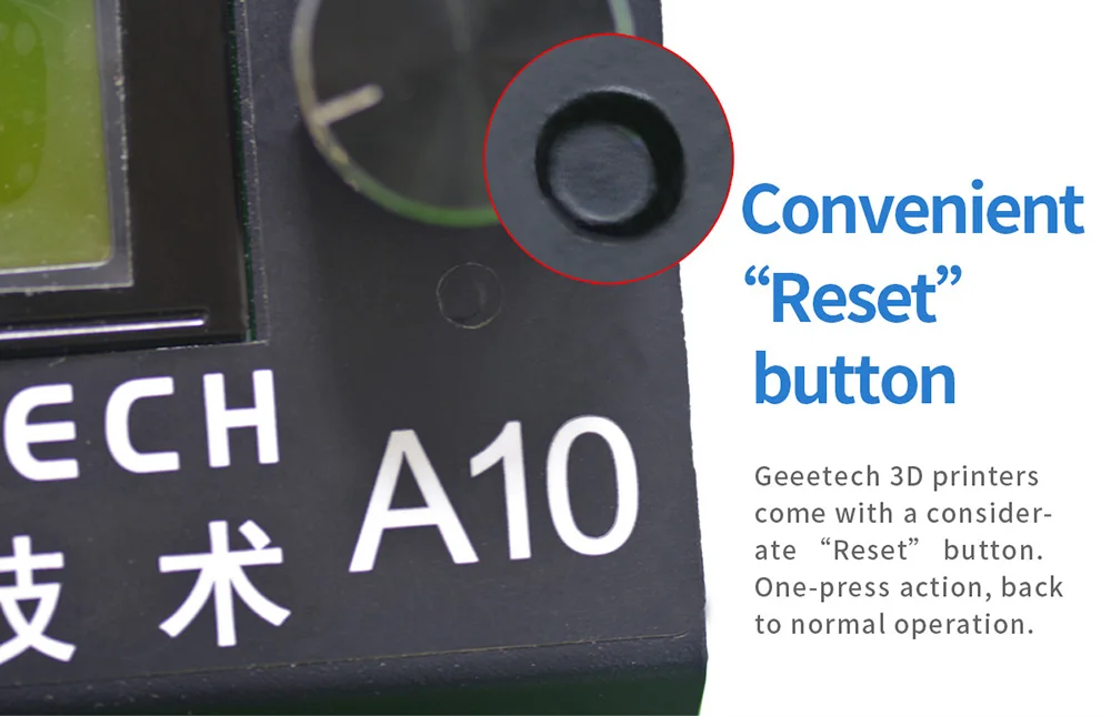 GEEETECH 3d принтер A10 с открытым исходным кодом быстрая сборка 0,4 мм сопло 220*220*260 мм 180 мм/сек. датчик накаливания PLA LCD2004 с FDM CE