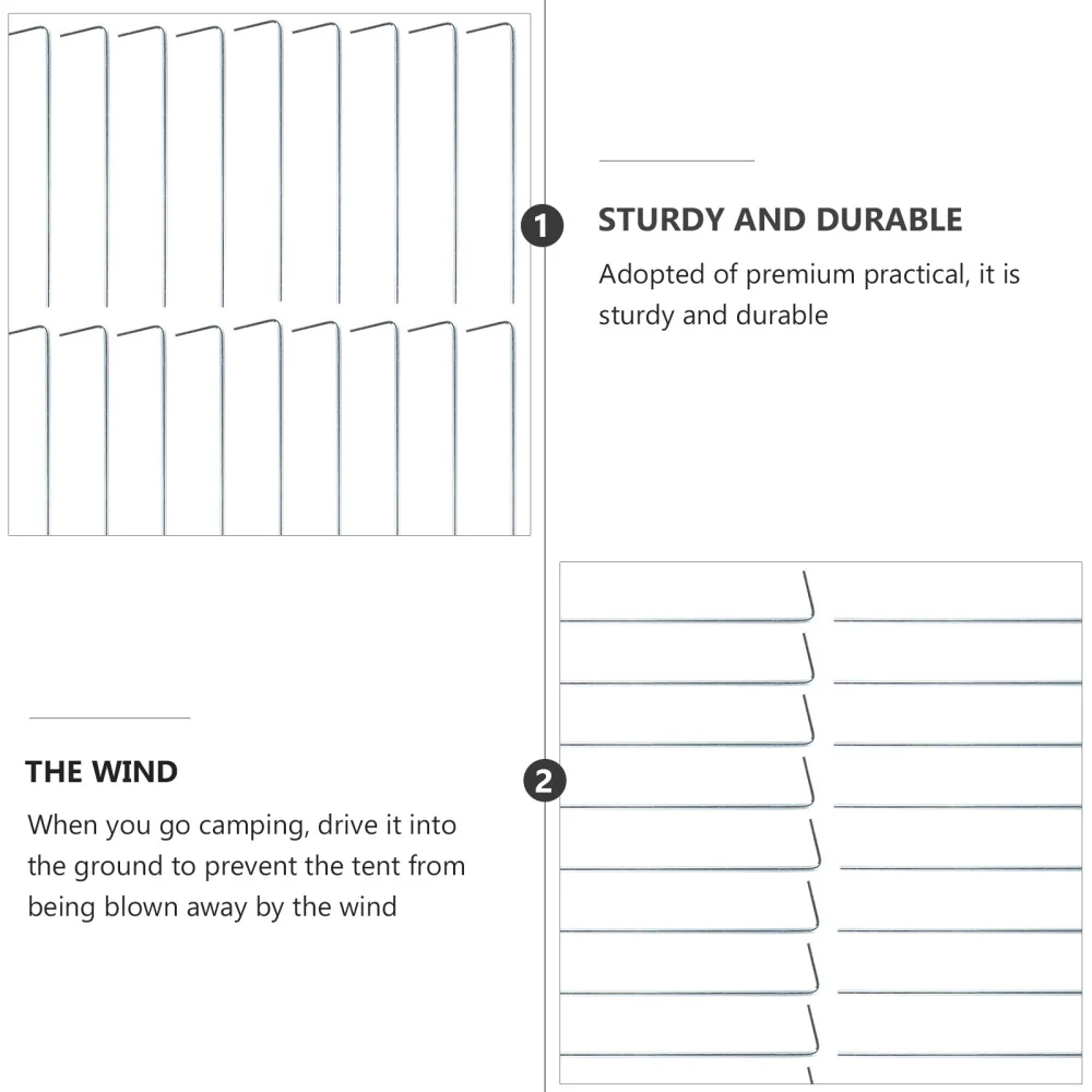 

40pcs Outdoor Camping Tent Stakes Canopy Pegs Hiking Tent Stakes (Silver)