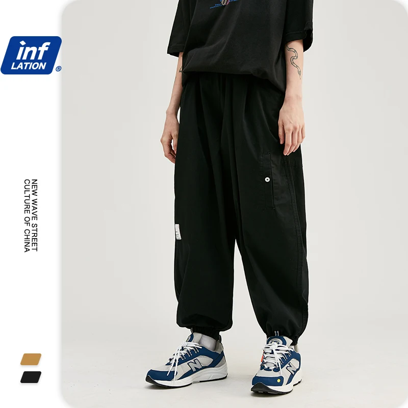Мужские Широкие штаны для бега с дизайном INFLATION осенние мужские мешковатые