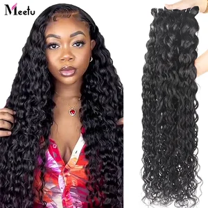 Meetu волнистпряди 100% человеческих волос бразильские волосы волнистпряди 8-28 дюймов не Реми человеческие волосы для наращивания 3 4 пряди сделка