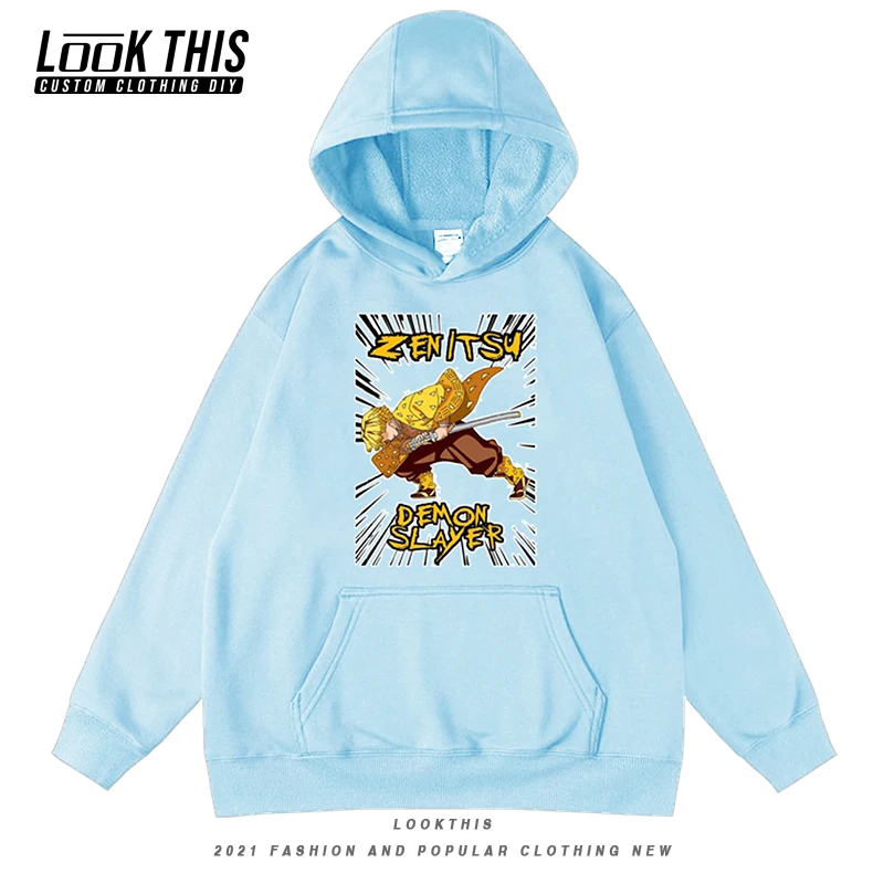 

2021 Anime Demon Slayer Cool Men Hoodie Mens Street Hoodie Harajuku Graphic Sweatshirts Hoodies Daily Boy Unisex Fleece Tops