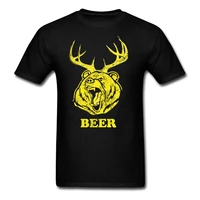 creative deer bear beer t shirt men o neck short sleeve shirt