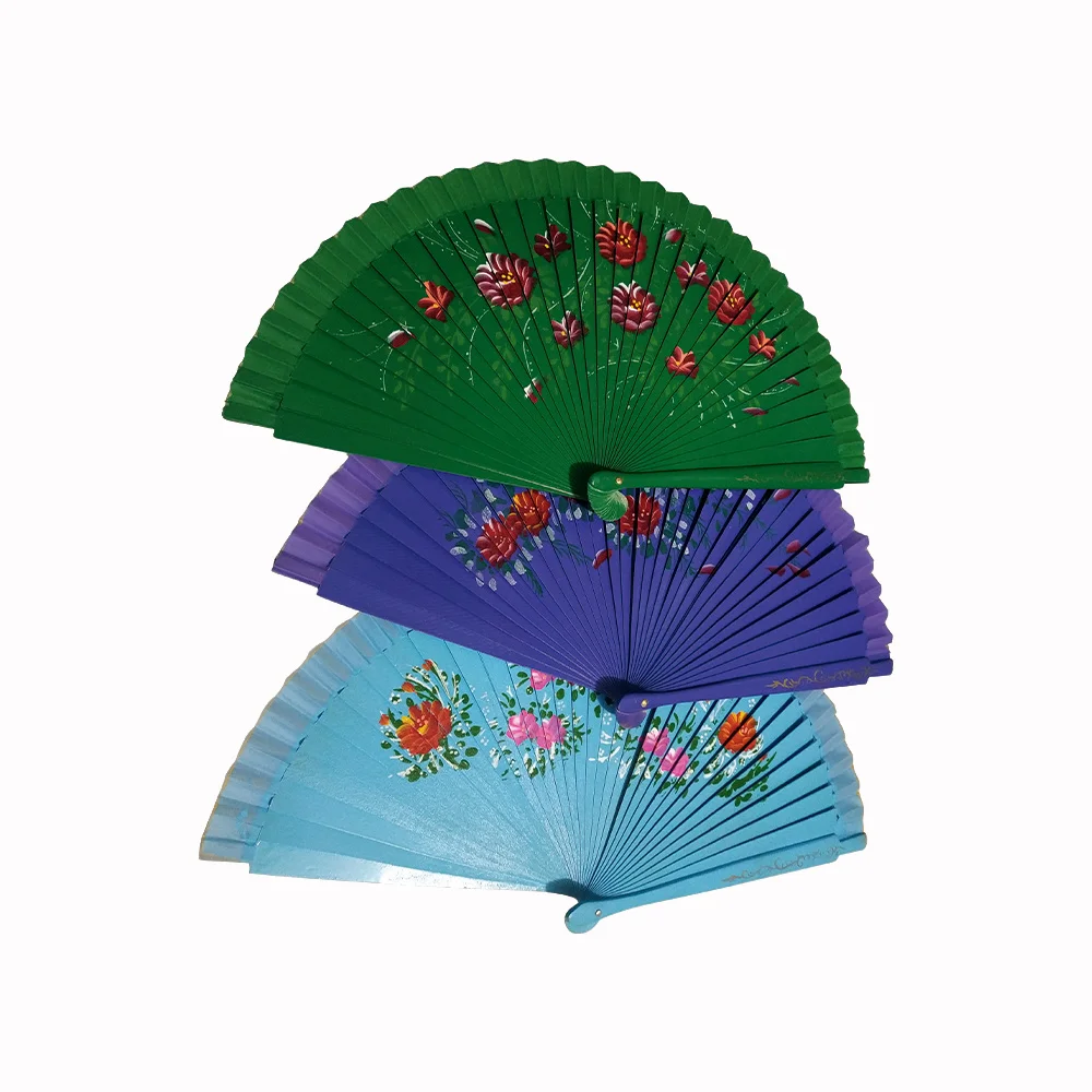 Красивый окрашенный деревянный вентилятор испанский ручной для подарка|spanish hand