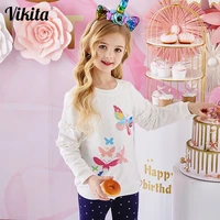 vikita girls sweatshirts kids toddlers sweatshirt unicorn butterfly tops for girls kids costume children cotton casual clothes