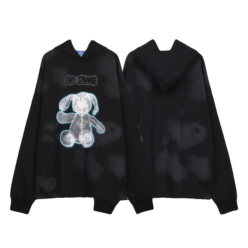 

Autumn and winter 2021 new fashion men's street loose bear Hoodie hooded sweater