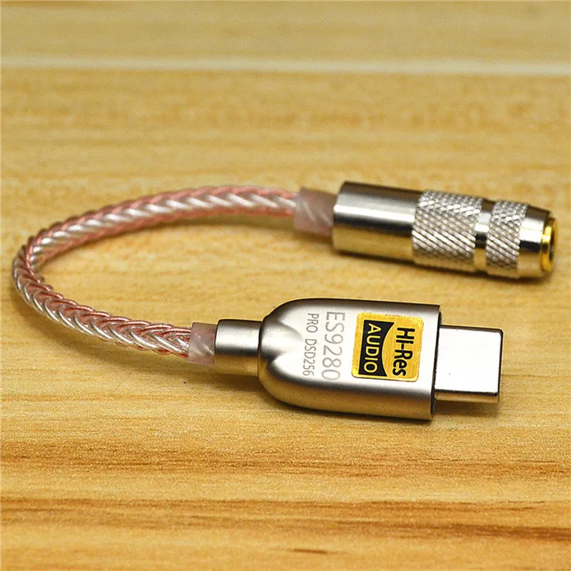 

USB Type-C To 3.5mm Jack Audio Adapter Portable HIFI DAC Headphone Amplifier Decoder Converter For Andoid Win10 Ipad ES9280c