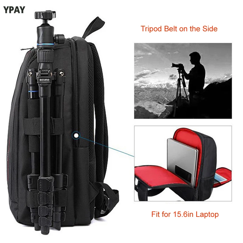 multi functional waterproof w rain cover 15 6 laptop video case digital dslr photo padded backpack camera soft bag for slr free global shipping