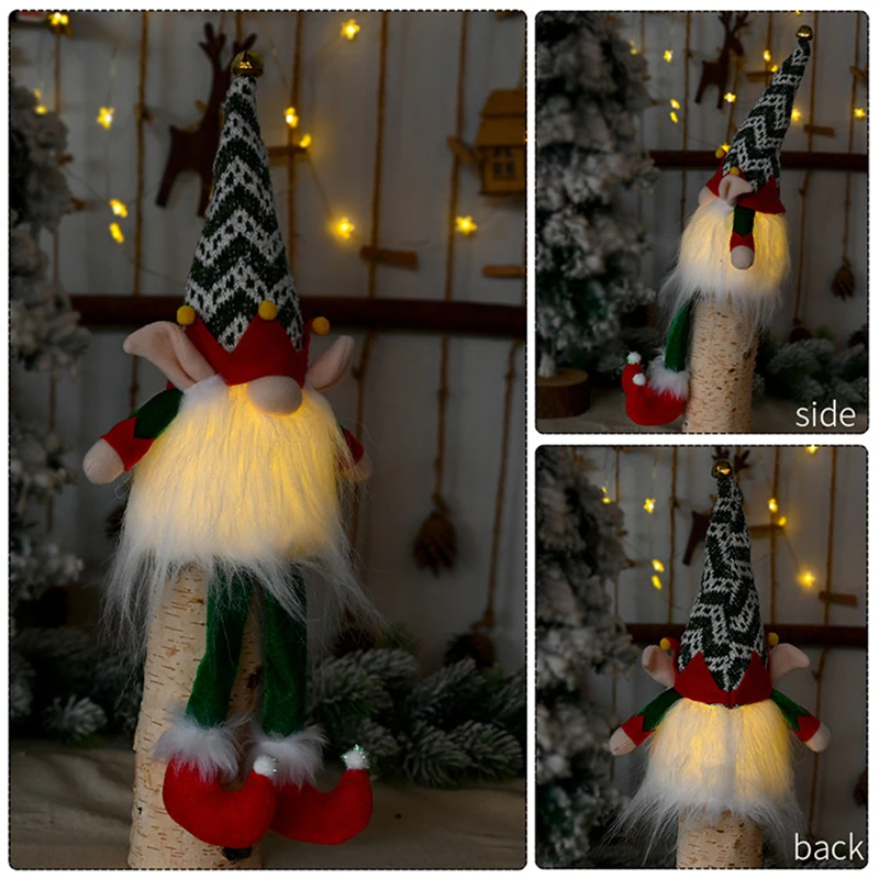 

Christmas Plush Ornament Lighting Gnome Doll Faceless Elf Night Light Seasonal Dwarf Home Decor Gift for Kids Christmas Pendant