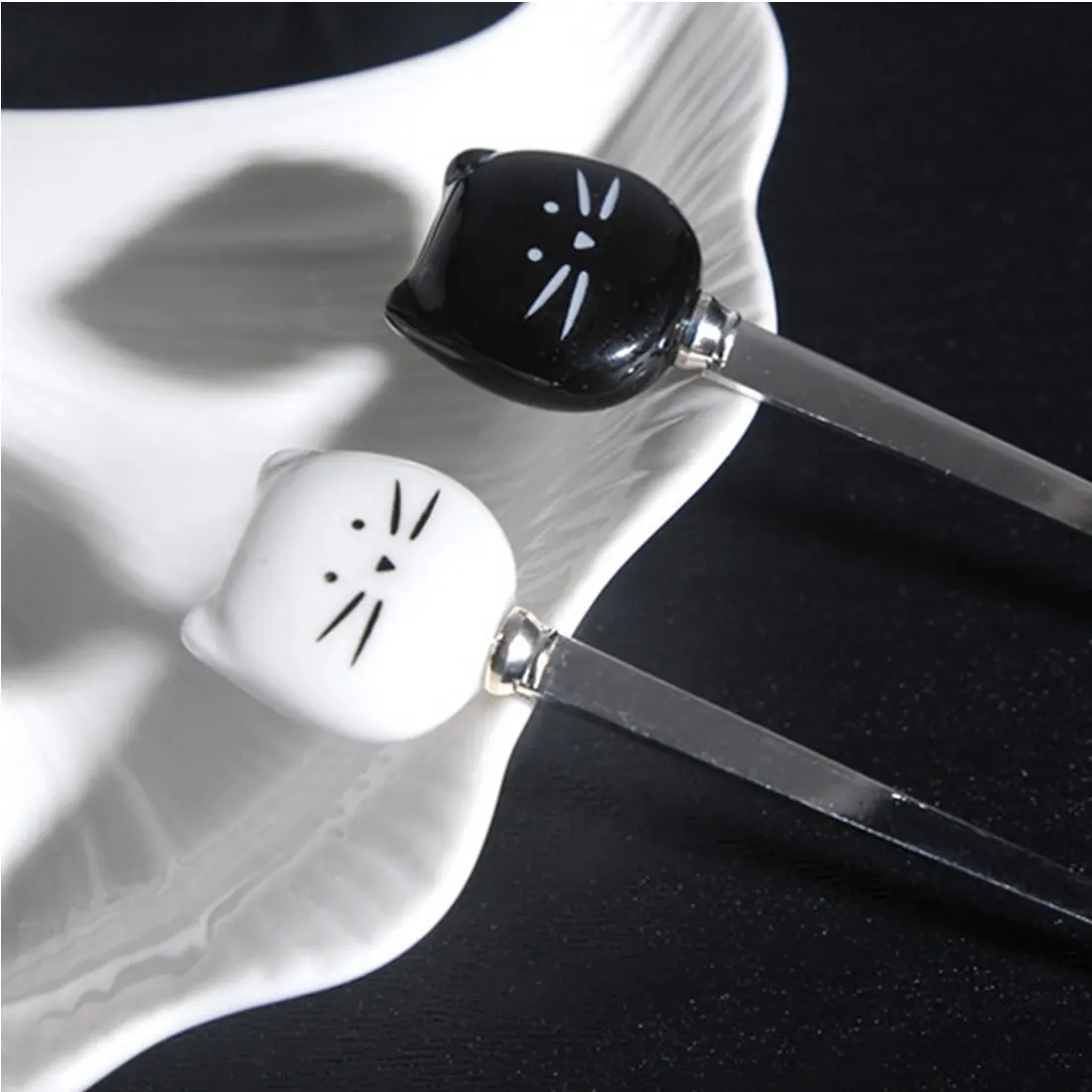 1 шт. керамическая нержавеющая сталь для ложек Cat мультяшное мороженое сахарный