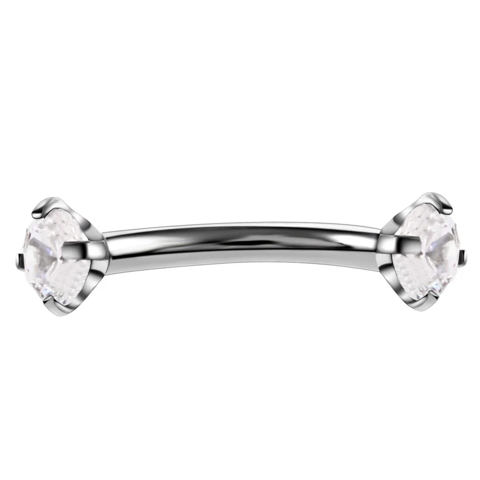 A 1 шт. стальное Кристальное Драгоценное кольцо в бровь Tragus Helix Rook серьги пирсинг изогнутый банан пирсинг Bijoux губы спираль кольца ювелирные изделия 16 г - Окраска металла: A