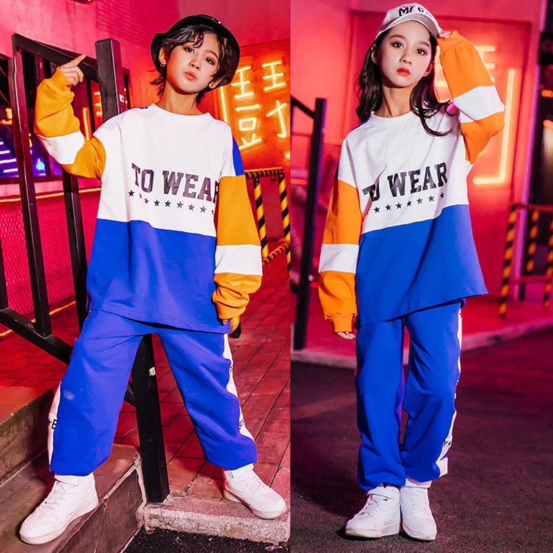 Костюм в стиле хип хоп детская одежда для уличных танцев свитер с длинными