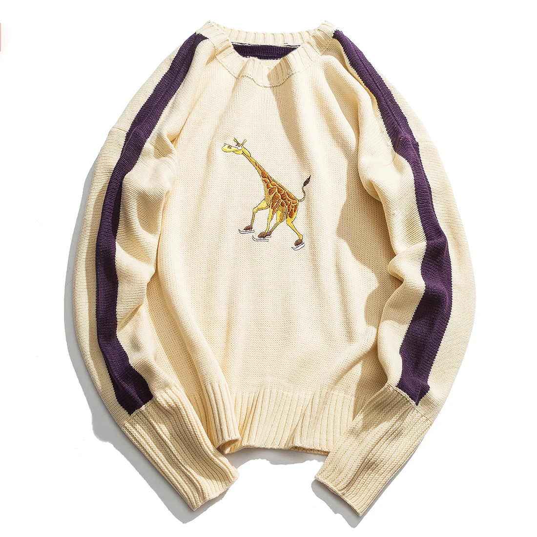 2020 винтажный мультяшный вышитый мужской вязаный свитер пуловеры Harajuku Хип-хоп