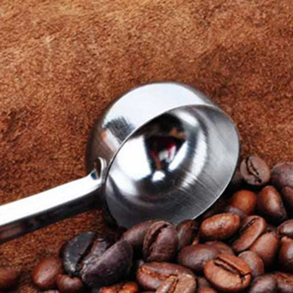 

3pcs Thickend Stainless Steel Spoon with Sealing Clip Ground Coffee Tea Scoop