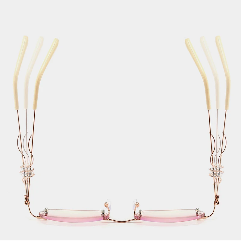 

New Fashion Anti-blue Light Diamond Trimming Elegant Ladies Frameless Presbyopic Spectacles Diopter +1.0 1.5 2.0 2.5 3.0 3.5 4.0