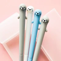 1x cute otter silicone gel pen rollerball pen school office supply student stationery writing signing tool black ink 0 5mm