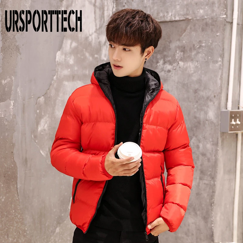 Осенне зимняя мужская куртка Толстая теплая Модная парка с капюшоном