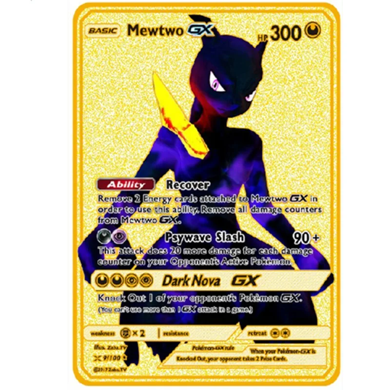 27 стилей Аниме Pokemon PV английский Золотой Металл Mewtwo Eevee GX EX Vmax игра Боевая