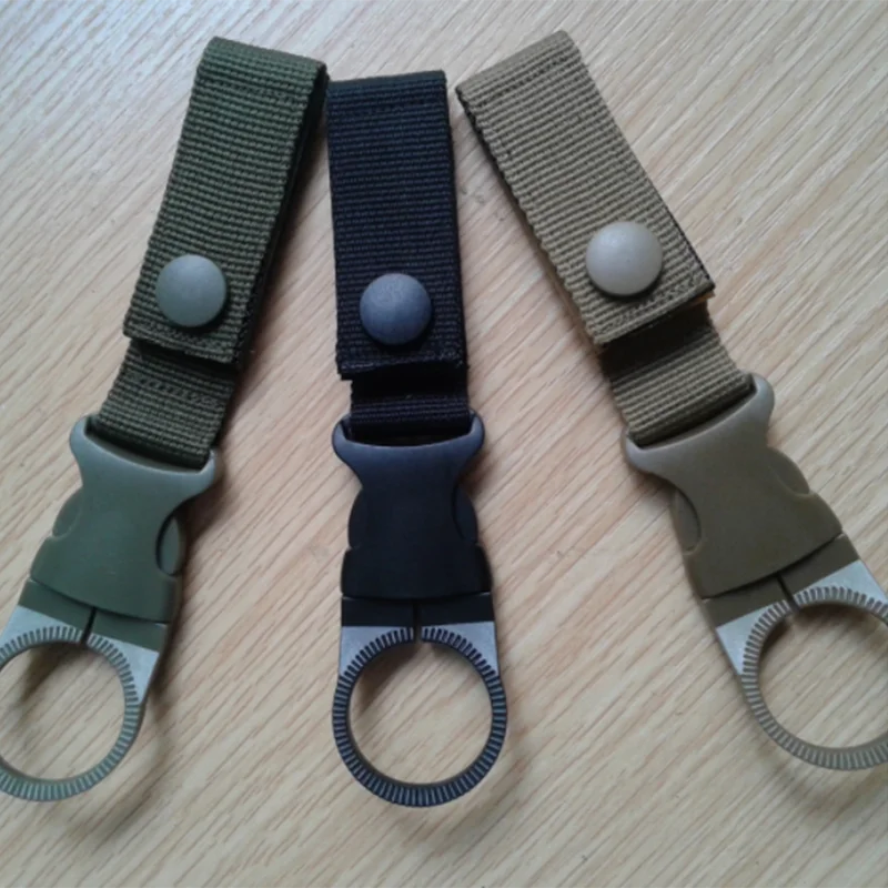 Molle прикрепить лямки Открытый Quickdraw рюкзак с карабином вешалка крюк лагерь Поход бутылка для воды клип висячая застежка пряжка Держатель Инструмент